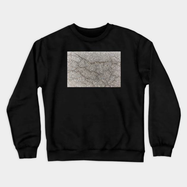 Cracked Asphalt Surface Crewneck Sweatshirt by textural